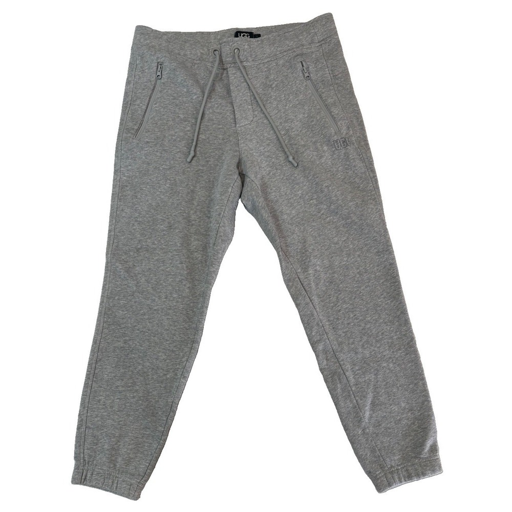UGG Mens Ricky Jogger Sweatpants Large Gray Fleece 24 Inseam Cropped Pants L